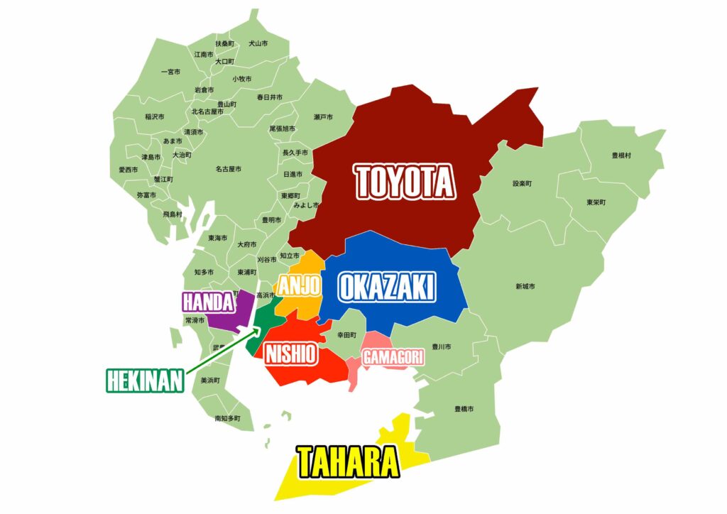 Mapa de localização da fábrica AISIN